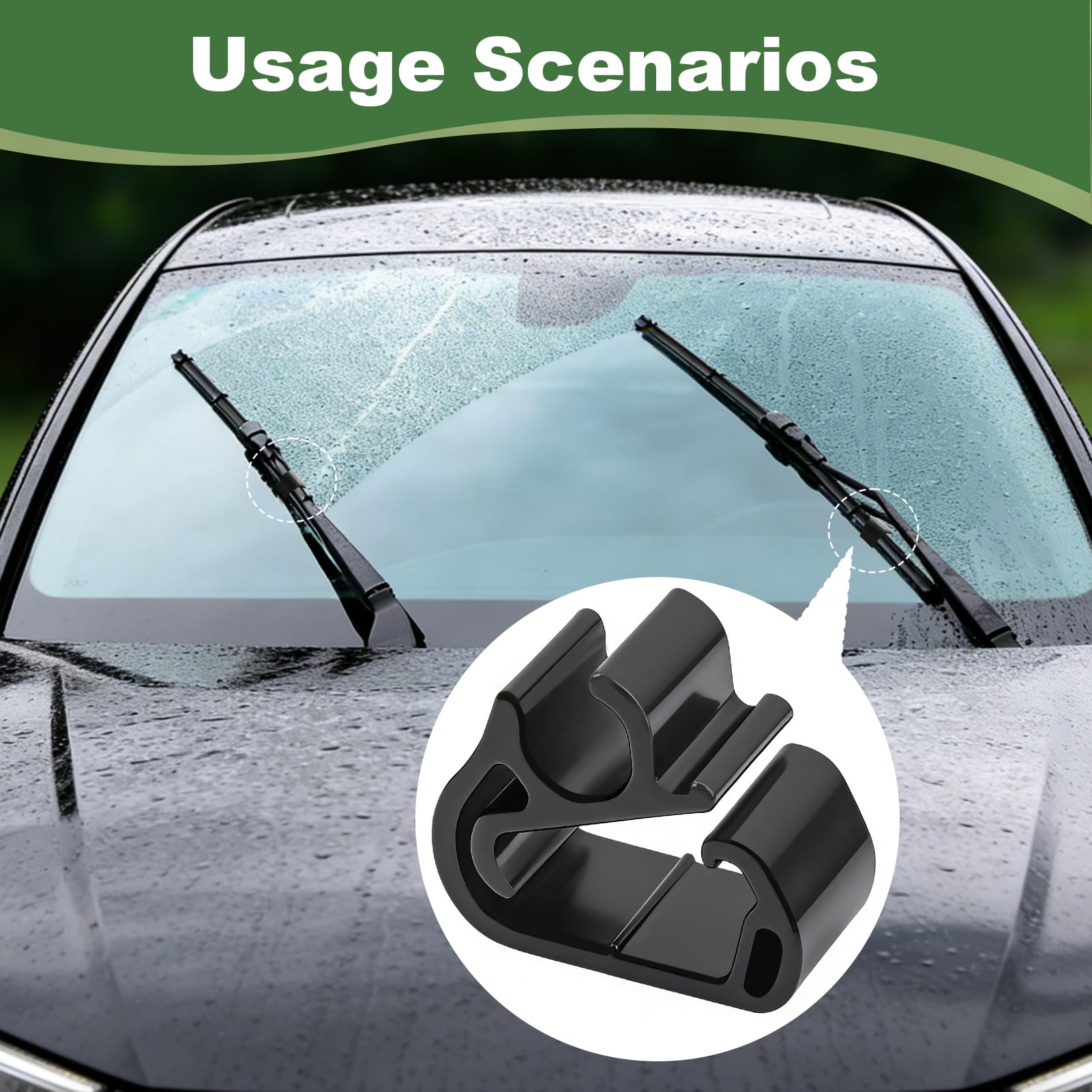 6 Piezas Clips para Brazo Limpiaparabrisas compatible con Peugeot 3008 5008 Citroën C5 DS7, Juego de Clips de Repuesto para Fijación de Manguera Lavaparabrisas