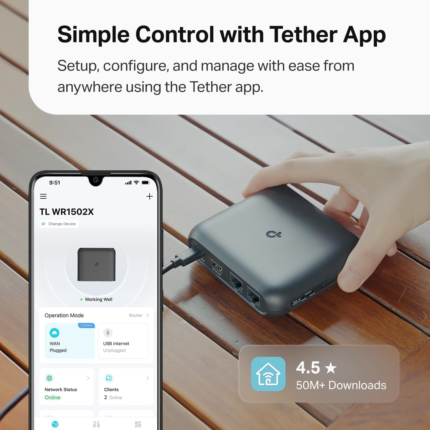 TP-Link AX1500 WiFi 6 Travel Router (TL-WR1502X) – Pocket-Sized, Dual-Band, USB-C Powered, VPN Support (OpenVPN/WireGuard), USB Tethering, Gigabit Ports, Multi-Mode, Hotel & Travel Ready - Image 2
