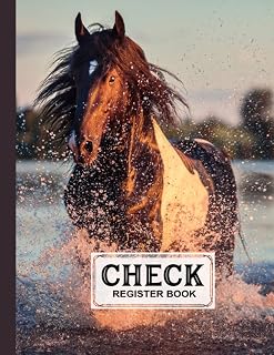 Check Register Book: Horse Cover Check Register Book, A Simple Checking Account Transaction Register, 120 Pages, Size 8.5" x 11" by Hella Scherer