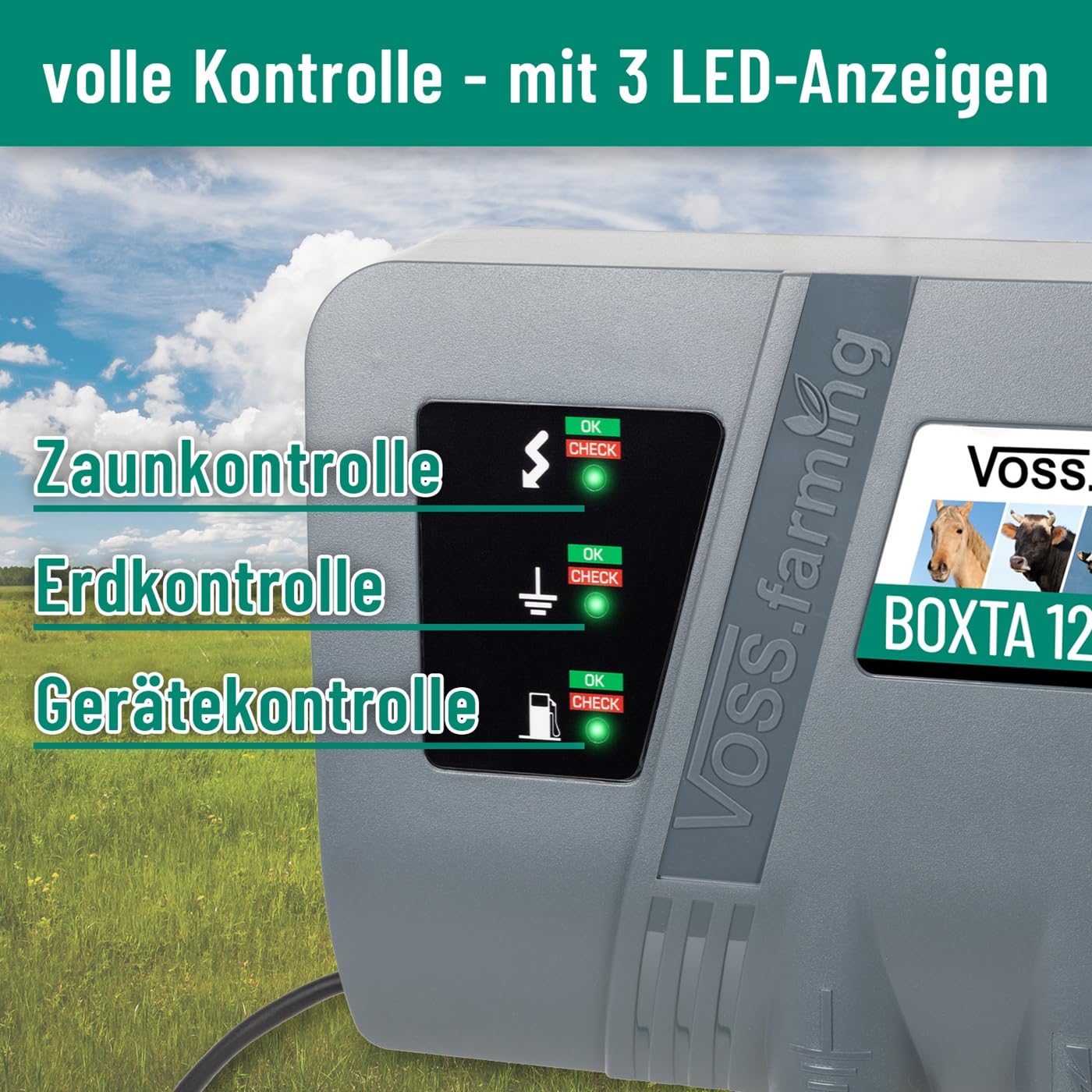 VOSS.farming BOXTA 12 Weidezaungerät 230V 12 Joule für Lange Zäune bis 70km