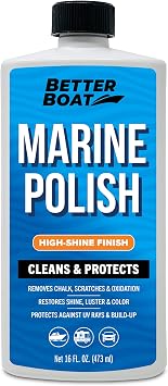 Marine Polish High-Gloss Gel Coat Restorer, Oxidation Remover with UV Protection for Fiberglass, Metal, Painted Surfaces, Boats, and RVs - Better Boat