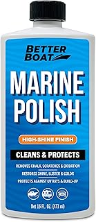 Boat Cleaner Wax and Marine Polish, High-Gloss Gel Coat Restorer, Oxidation Remover with UV Protection for Fiberglass, Metal, Painted Surfaces, Boats, and RVs