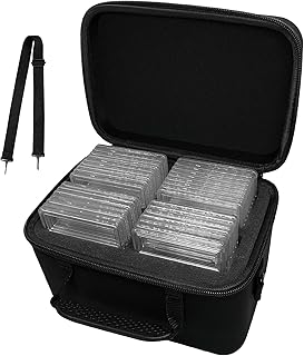 XLHVTERLI Graded Card Case Storage Box Fits for 25 Graded Sports Trading Cards, Slab Card Holder Organizer for FGS, CSG, BGS, PSA, Sports, Football card with Removable Thick Foam Slots (Bag Only)