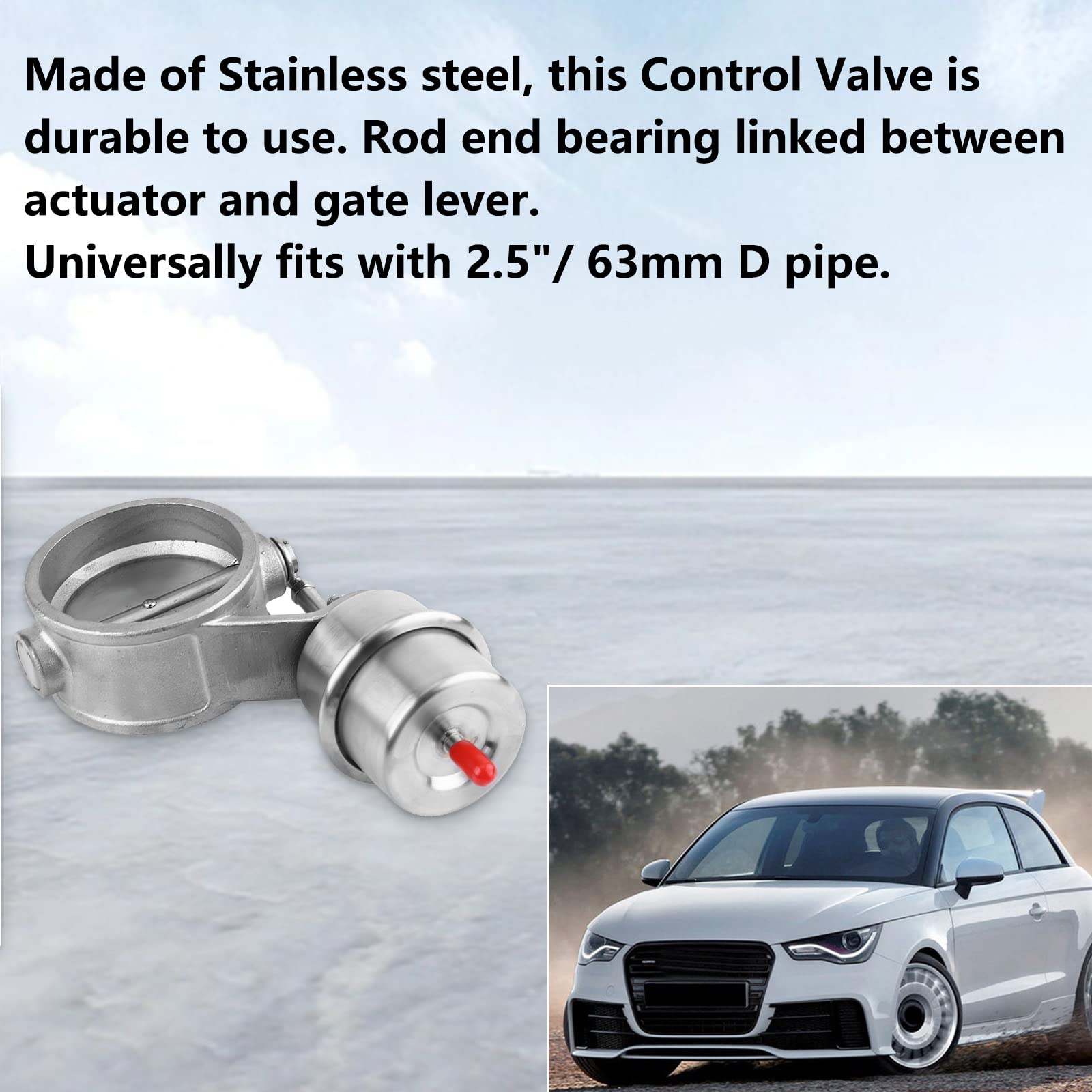 Válvula de Control de Escape Válvula de Control de Escape universal para Automóvil 2.5"Se adapta a 63 mm D Accesorio para Vehículo de Tubería(Normalmente cerrado)