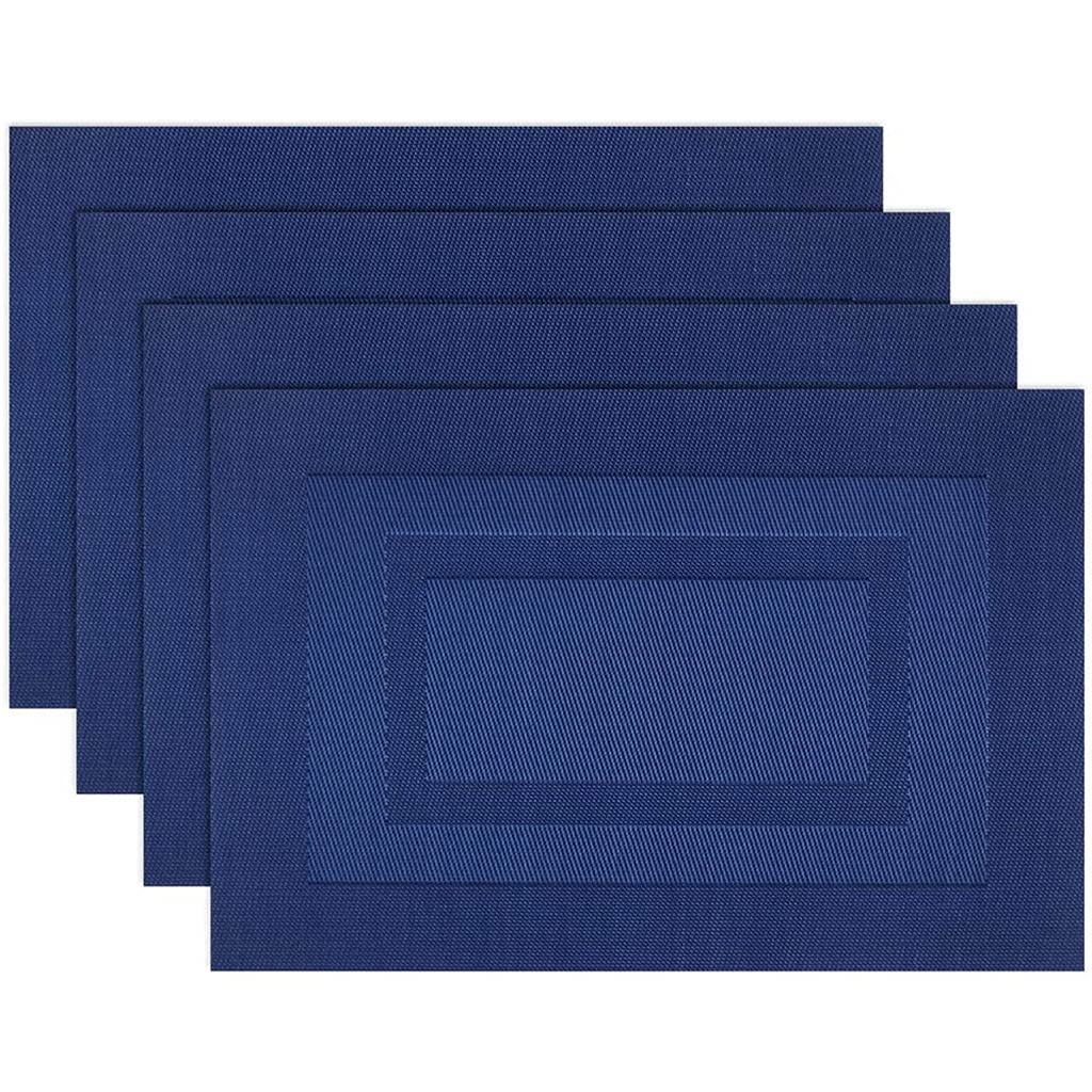 ZUIAI 8-Piece PVC Placemat Set Navy Table Mat Set Thanksgiving Picnic Barbecue Party