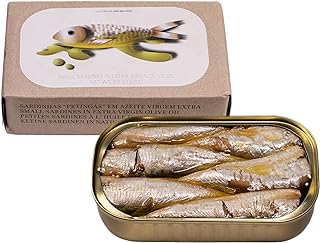 Canned Small Sardines in Extra Virgin Olive Oil by Jose Gourmet, Wild Caught Portuguese Sardines, Canned Fish, Sustainable Seafood Snacks, Omega 3, Fair Trade, 90g Can