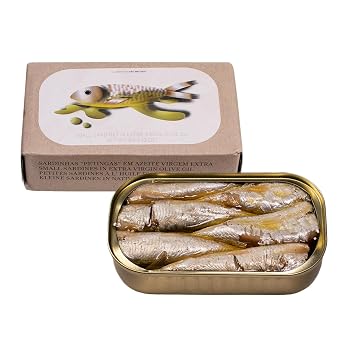 Canned Small Sardines in Extra Virgin Olive Oil by Jose Gourmet, Wild Caught Portuguese Sardines, Canned Fish, Sustainable Seafood Snacks, Omega 3, Fair Trade, 90g Can