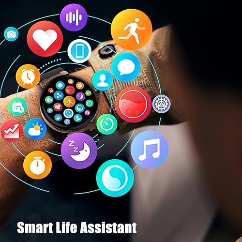 Miniatura 5 de aigo Reloj inteligente para hombres y mujeres, llamadas Bluetooth, rastreador de salud con frecuencia cardíaca, monitoreo del sueño, pantalla HD de