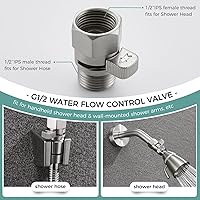 Vista 2 de Válvula de ducha, construcción de latón, restrictor de flujo de agua, manguera de ducha de mano universal, interruptor rociador de bidé con manija
