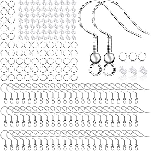 925 Sterling Silver Plated Earring Hooks 150 PCS/75 Pairs,Ear Wires