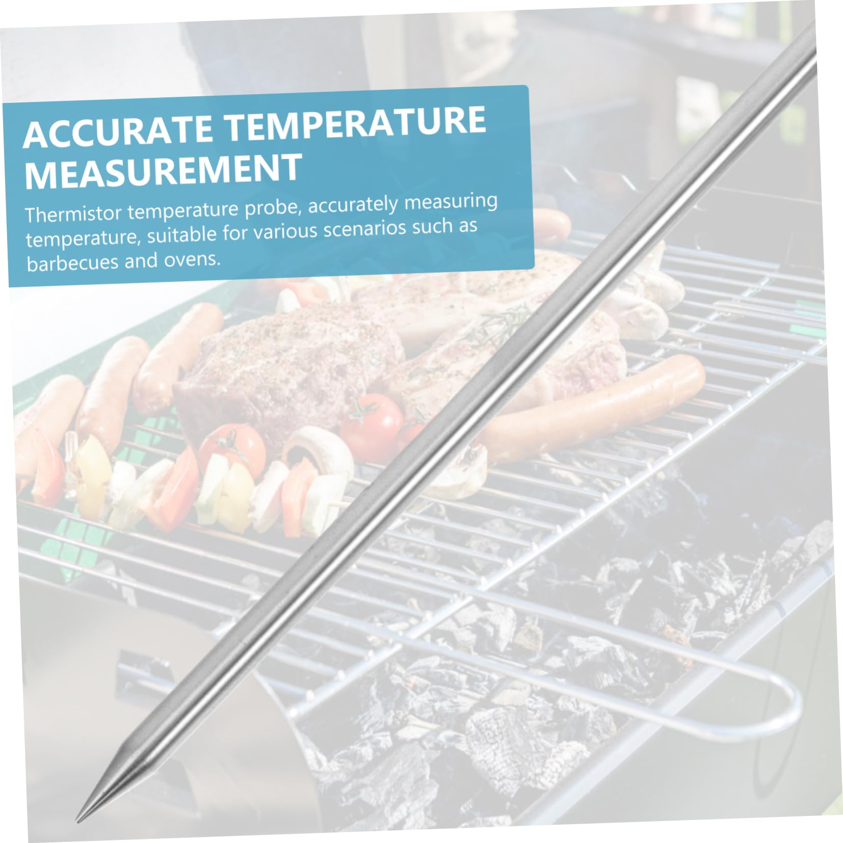 HEMOTON 3 Sätze Temperatursonde Digital Lebensmitteltemperaturmesser Grill Kochen Essen Lesen Küchenthermometer Fleischthermometer Raucher Rindfleisch-thermometer Rostfreier Silber