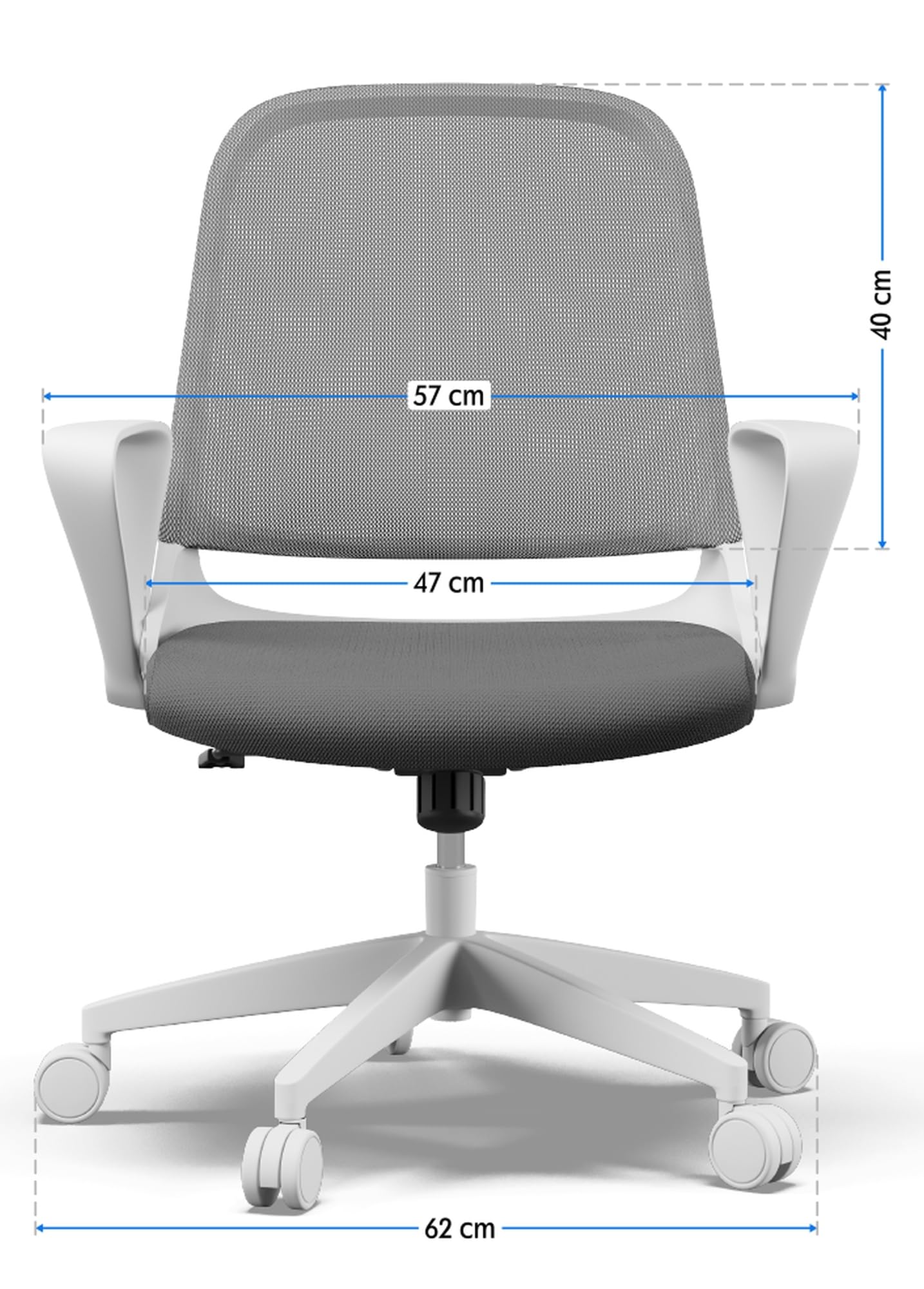 SENSE7 krzesło biurowe Sopty z funkcją przechylania, fotel biurowy z regulowanymi podłokietnikami, ergonomiczne krzesło komputerowe z oddychającą siatką, krzesło do biurka do 130 kg, z regulacją
