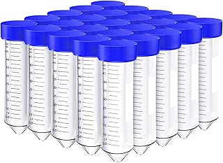 SimPure Centrifuge Tubes 50mL, Conical Tubes Sterile 25 PCS, Polypropylene, Leak-Proof Screw Caps, Plastic Container with Graduated and Write Marks, Non-pyrogenic, DNase/RNase Free, Human DNA-Free