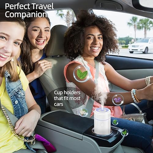 Miniatura 7 de CHOUWEEK Car Air Diffusers Humidifier for Essential Oils,USB Aroma Diffuser,Mini Aromatherapy Diffuser,Scent Cool Mist Defuser,7Color Changing