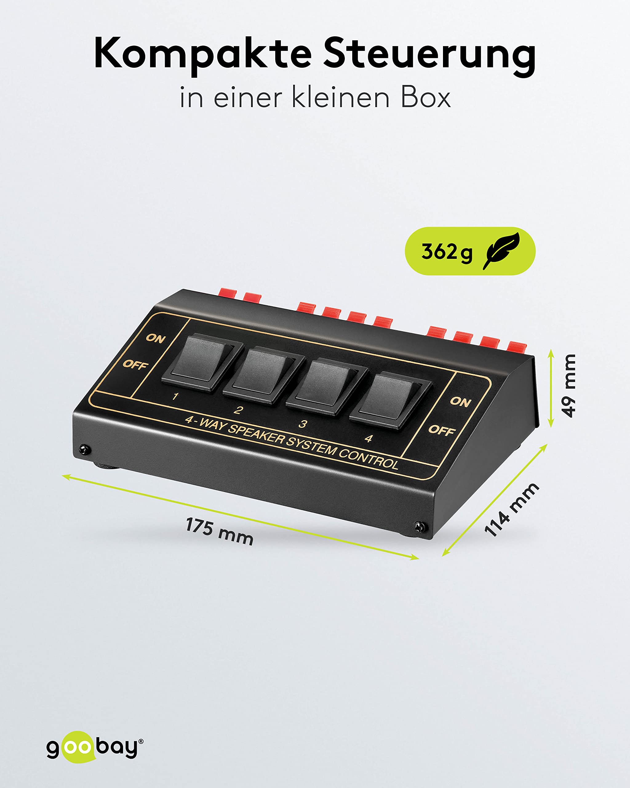 Goobay Speaker Switchbox per 4 coppie di diffusori nero