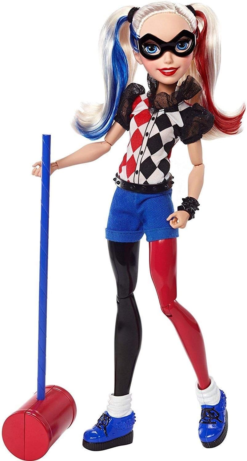 Mattel DLT65 - DC Superhero Girls Harley Quinn 12 Inch Action Figure with Mallet - Batman Villian Doll