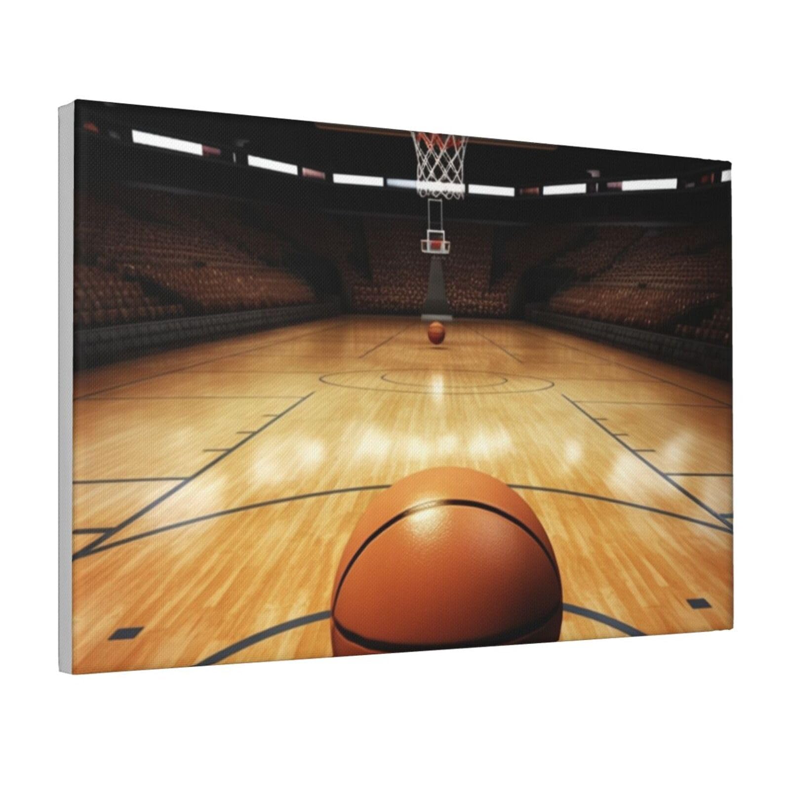 Framed Wall Art for Living Room Art Work, Basketball Picture Prints Modern Office Wall Paintings Poster Aesthetic Wall Decorations for Home Decor Ready To Hang 12"x18"