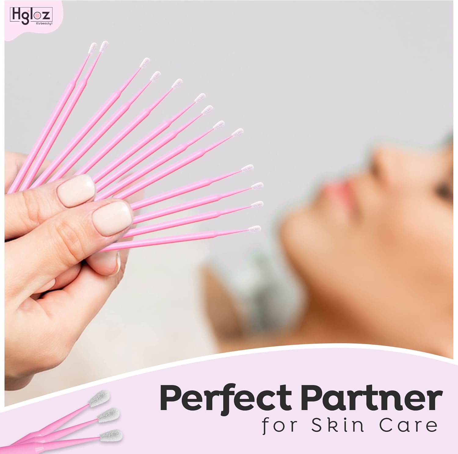 Microswabs for Eyelash Extenss in Pink – 2mm Soft Micro Applicator