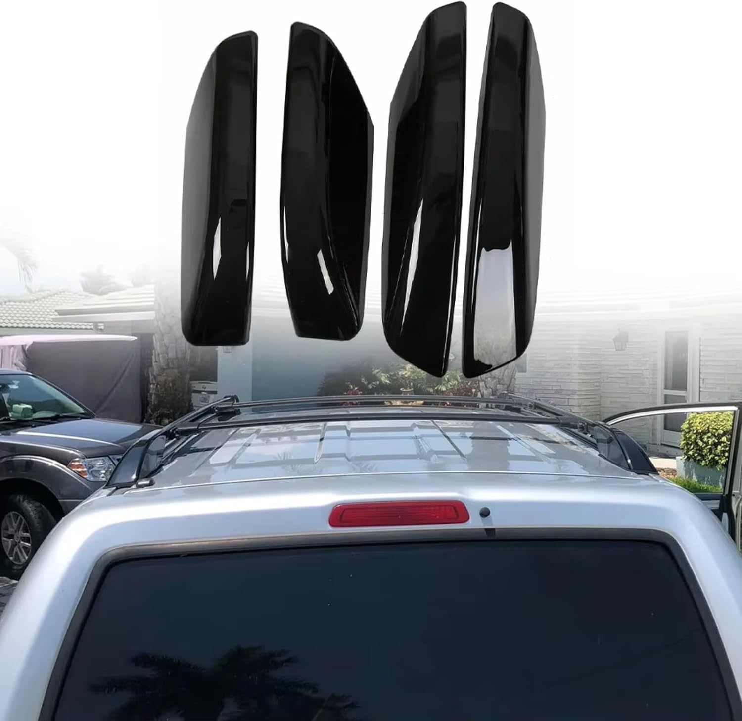 Roof Rack Rail Cap Compatible with Toyota for 4Runner N210 2003 2004 2005 2006 2007 2008 2009 Roof Rack Bar Rail End Cover Shell Cap Car Accessories