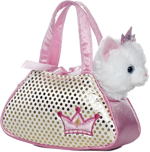 Aurora® Fashion Fancy Pals™ Princess Kitty™ - Animal de peluche - Compañeros sobre la marcha - Accesorios elegantes - Multicolor 7 pulgadas