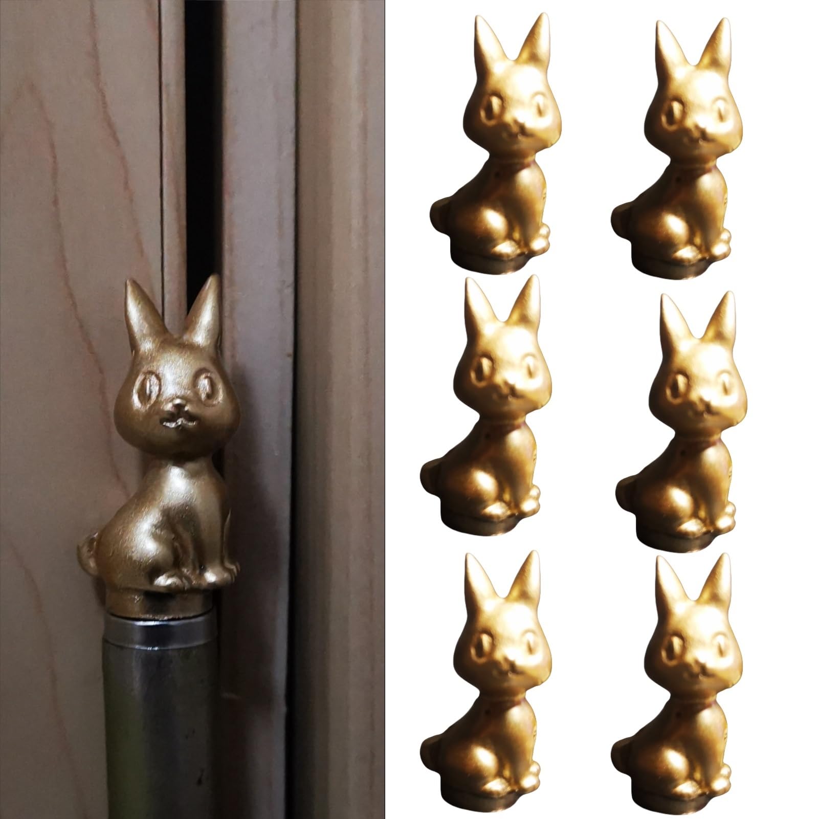6PCS Golden Cat Magnetic Hinge Head Toppers?Hinge Heads Decorative Topper Set?Hinge Heads Decorative Topper Cute Magnetic Hinge Heads Figurines Magnetic Hinge Head Home Decoration