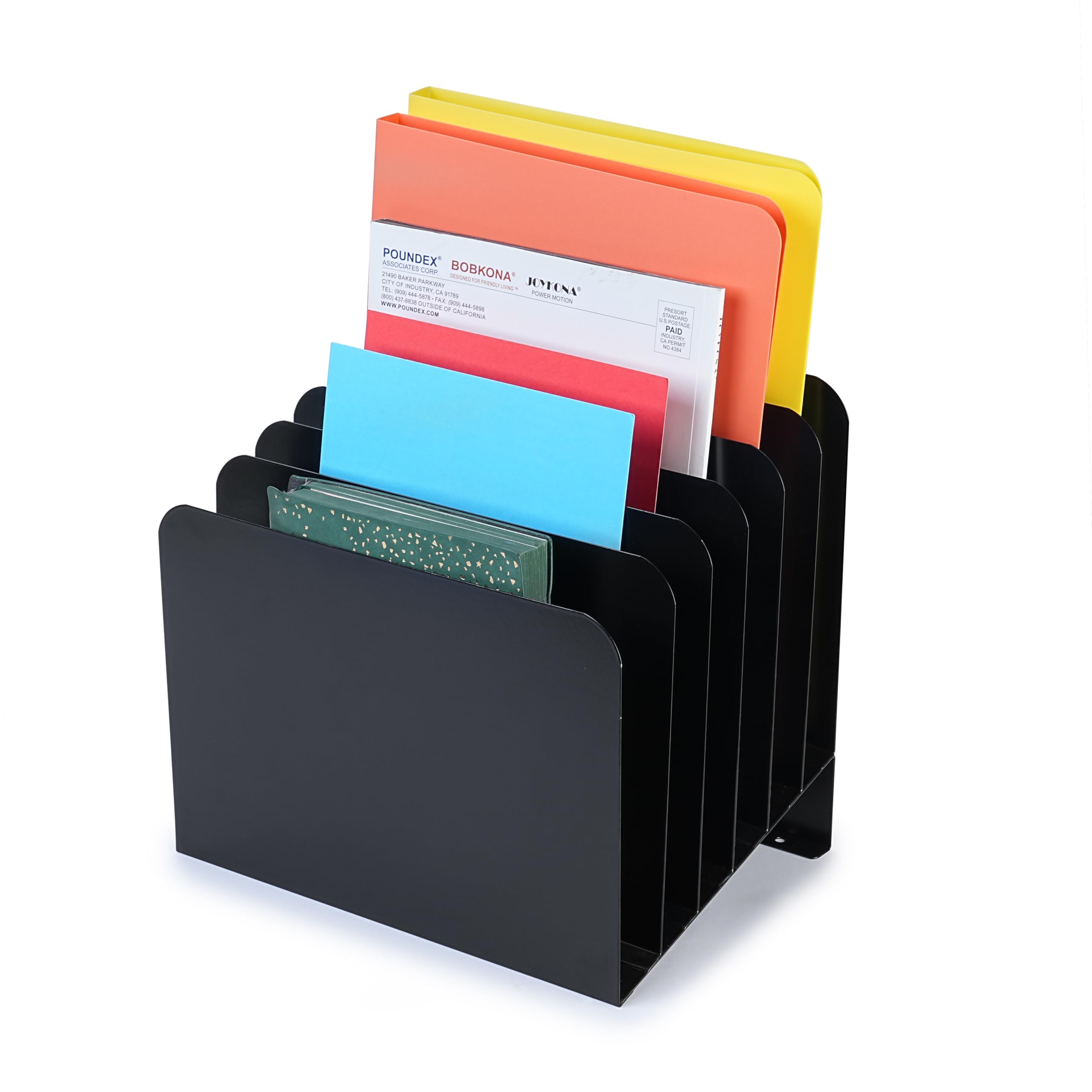 Huron Organizador inclinado 6 ranuras, acero negro