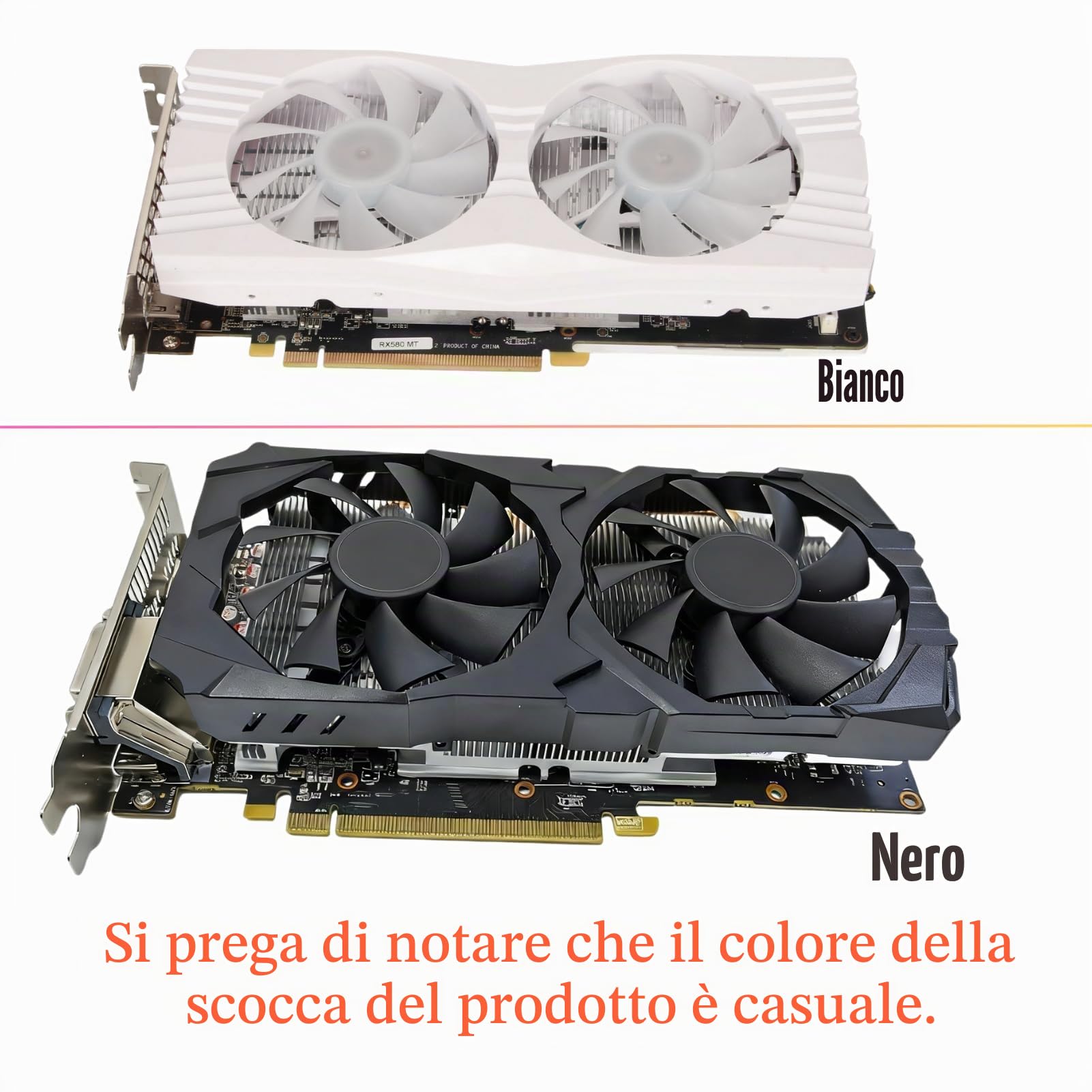 Scheda Grafica da Gioco Dual Radeon RX580 8G GDDR5, 256 Bit GPU PCI Express 3.0 × 16 per PC Gaming con 3 DP, 1 Interfaccia Multimediale HD