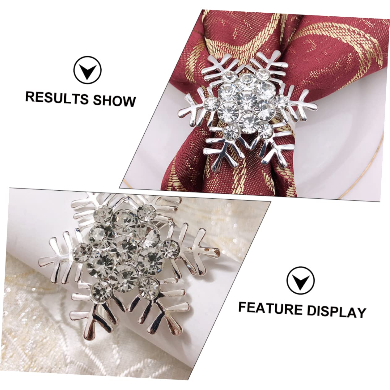 Ciieeo 3sätze Weihnachts-Napkin Clasps Schneeflocken-Design Rhinestone Napkin Für Festliche Tischdekoration Accessoire Für Weihnachten Hochzeiten Und Feiern