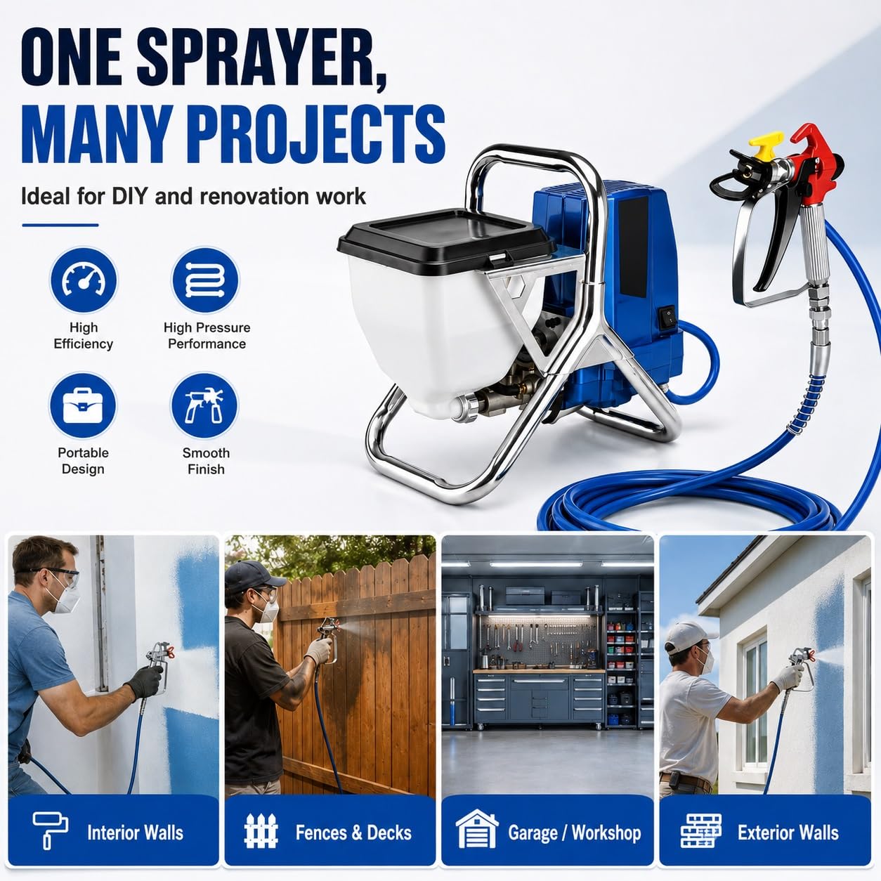 Pulverizador de pintura sin aire eléctrico