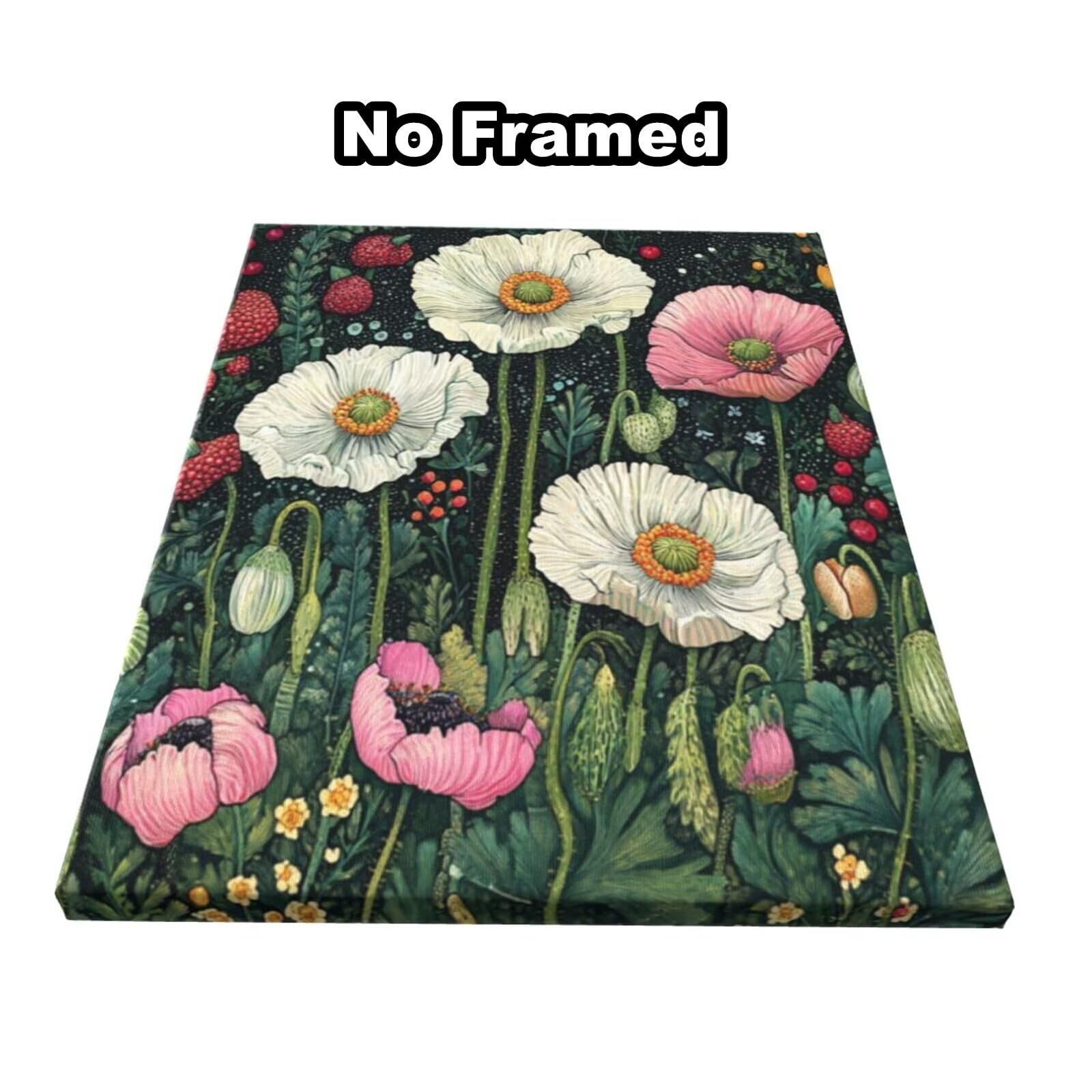 Malen-nach-Zahlen-Set für Erwachsene, Malen nach Zahlen zum Selbermachen, Mohnblumen-Motiv, Acrylfarbe nach Zahlen für Erwachsene/Anfänger, Ölgemälde, Basteln für Heimdekoration, 60 x 90 cm, ohne