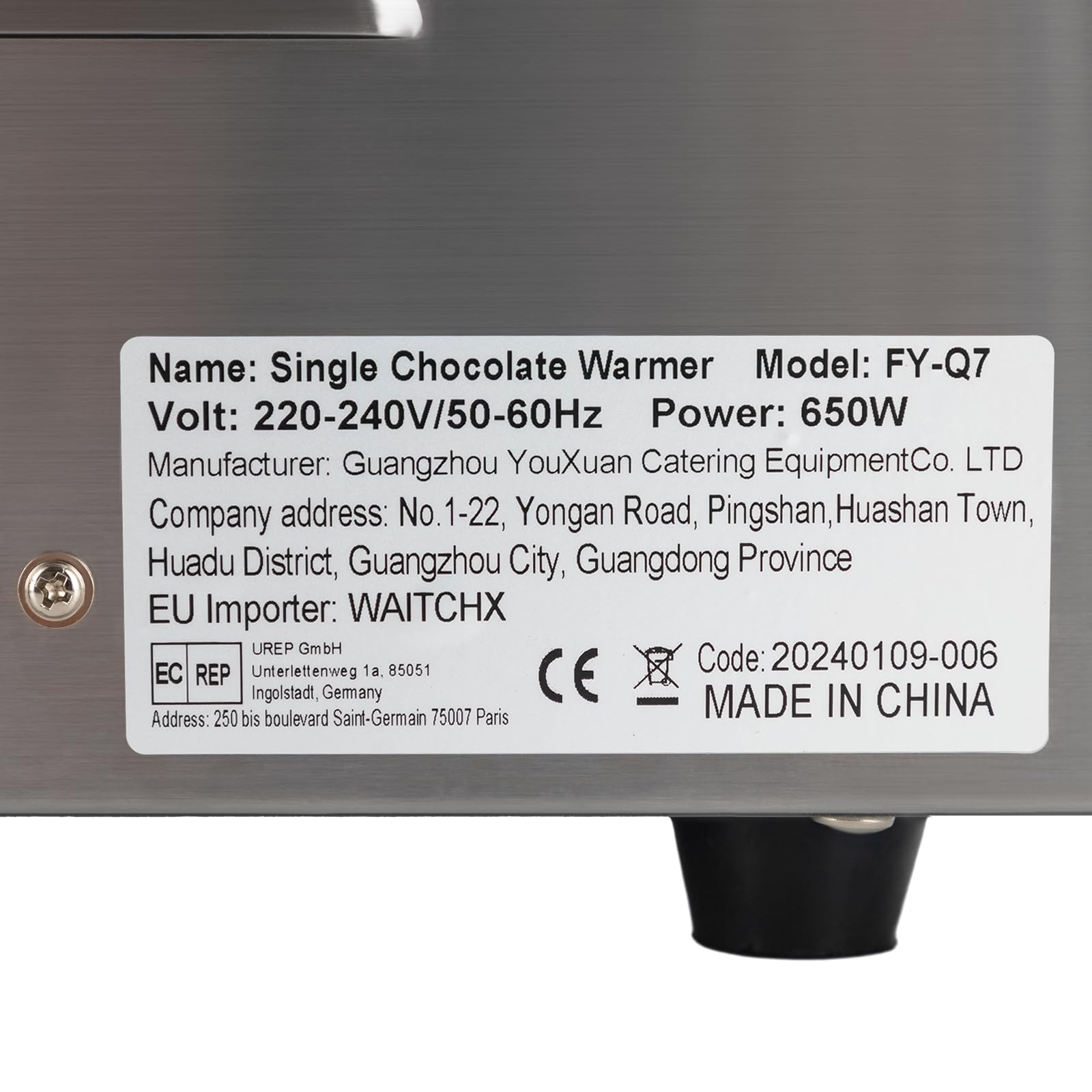 Dispensador de salsa eléctrico, 650 W, dispensador de salsa eléctrica de acero inoxidable, 2 L, dispensador de chocolate con bomba, temperatura ajustable 30-110 ℃, para chocolate, crema, queso