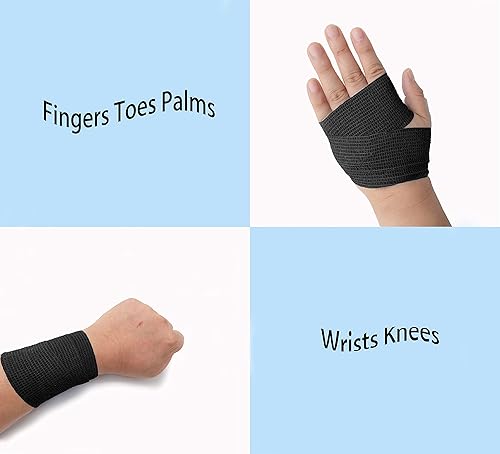 Miniatura 4 de HuoHuo Envoltura de vendaje autoadhesiva desechable, cinta de agarre a máquina, vendaje atlético, 2 pulgadas x 5 yardas, cinta de agarre para