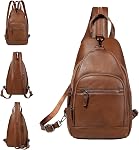 RAVUO Sac à friser pour les femmes, Sac de voyage en cuir végétalien léger pour petits sacs à dos convertibles antivol