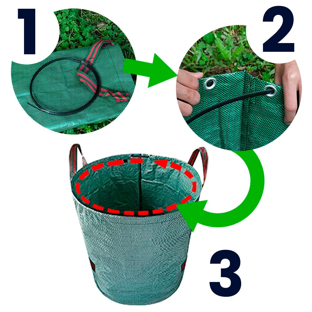 Sacchetti Per Rifiuti Da Giardino Da 272 Litri – Riutilizzabili, Resistenti Con Manici (confezione Da 2 Pezzi)