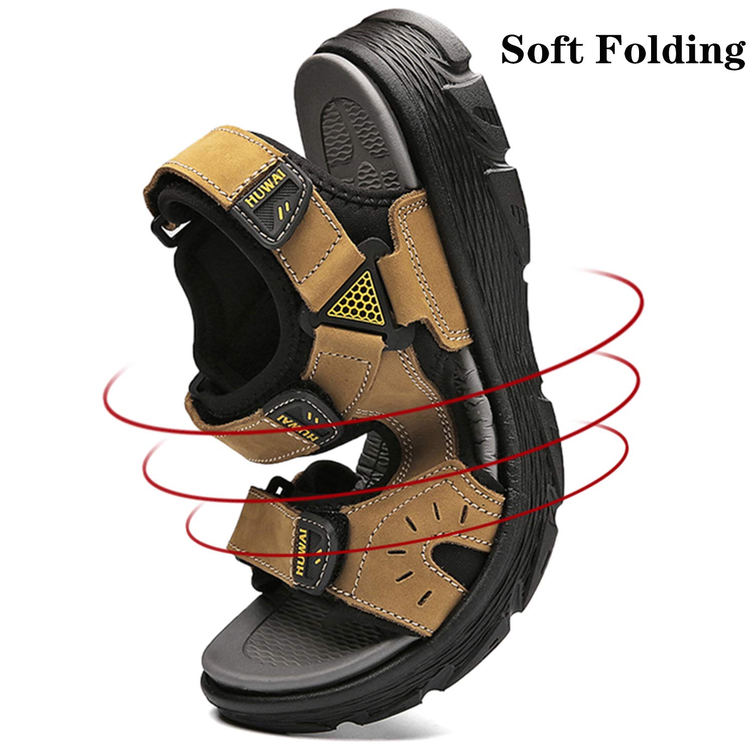 Lvptsh Sandalen Herren Trekkingsandalen Wandersandalen Outdoorschuhe Sommer Freizeitschuhe Leder Strand Sandalen Wanderschuhe Geschlossene Outdoor Sport Sandale