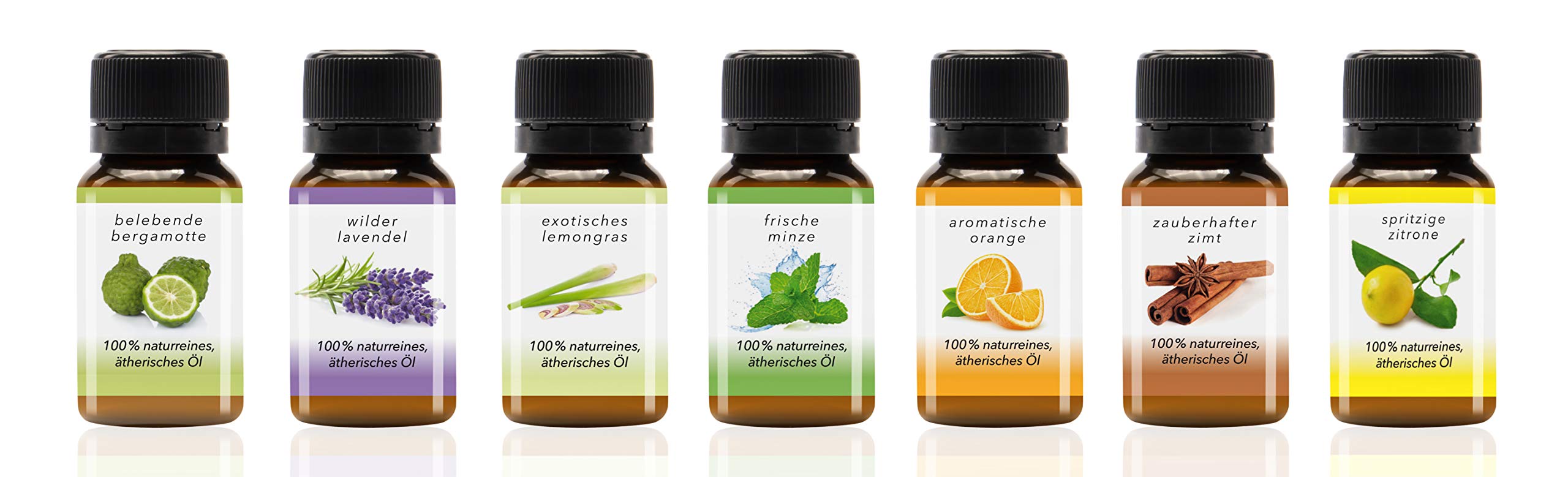 KAZIS® I 7 x Ätherisches Öl in Bio-Qualität für Aroma-Diffuser I 100% naturrein I 7 x 10 ml I Kaltgepresst I Wasserdampf-destilliert (Rund um die Welt-Set)