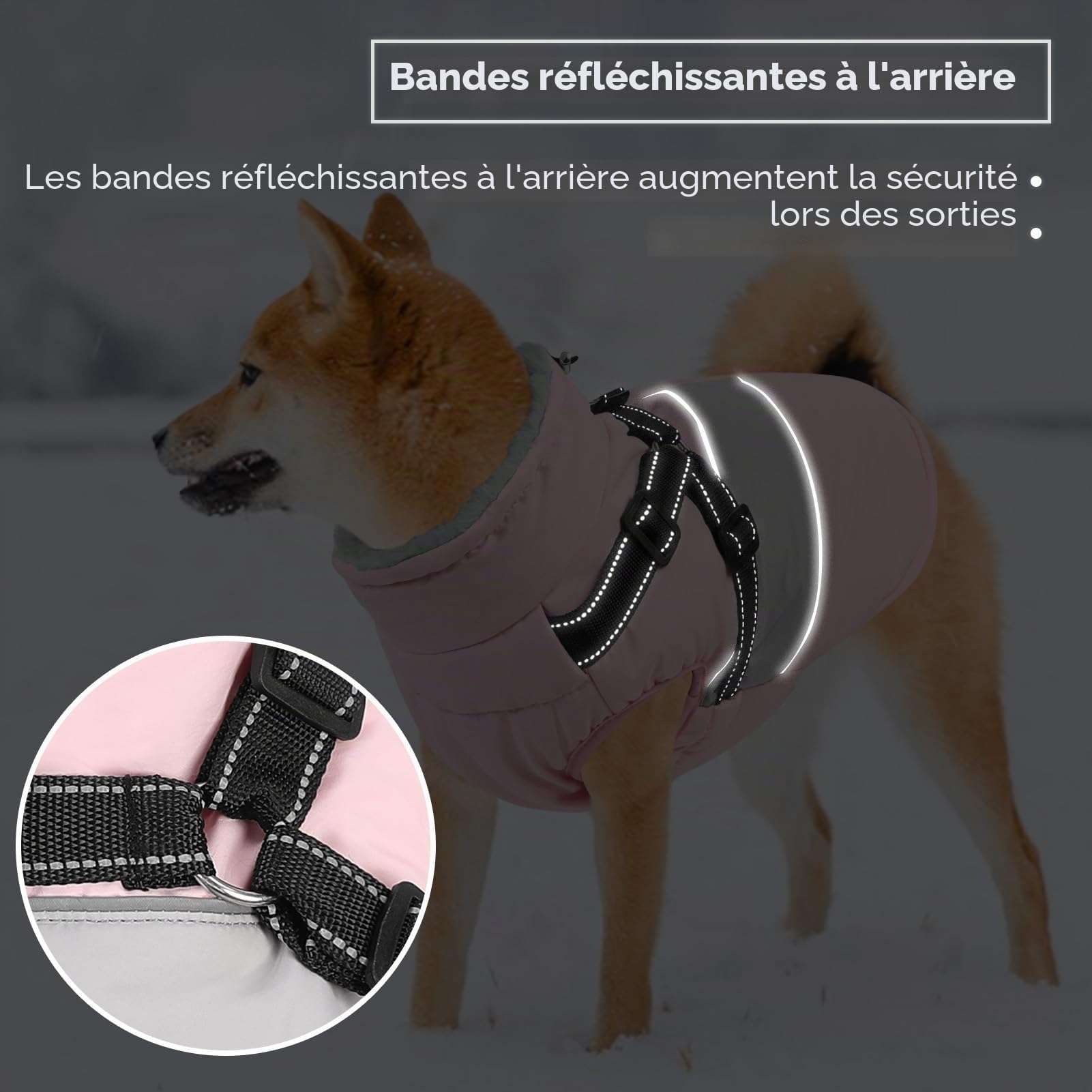 SUNFURA Manteau d'hiver pour Chien, Veste d'hiver pour Chien, avec Harnais intégré, Veste de Neige imperméable avec col en Fourrure pour Les Jours froids, Combinaison de Neige en Polaire