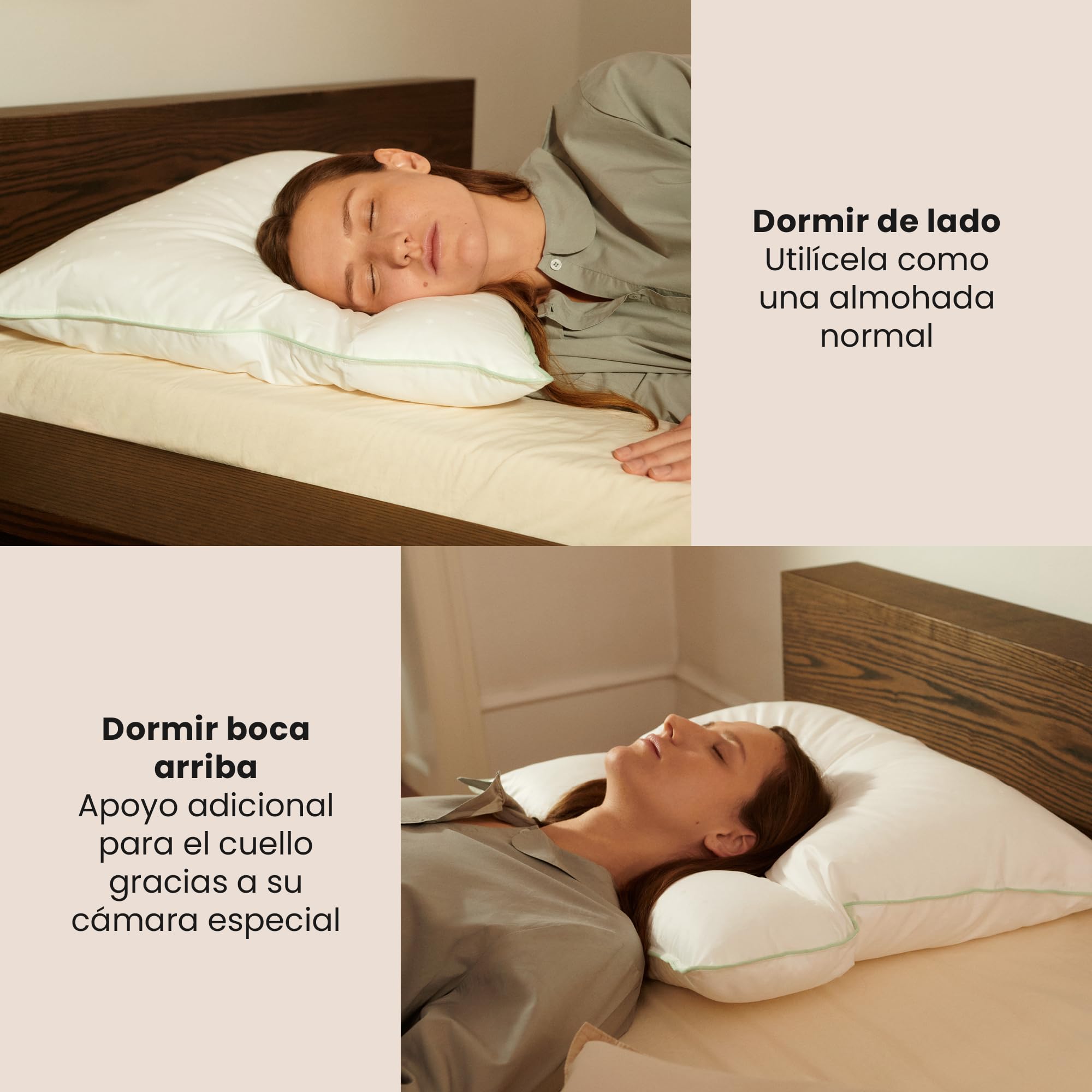 Fossflakes Almohada Cervical Ergonómica, ortopédica, Funda Lavable | Almohada cervical ergonómica y ortopédica con funda suave y lavable; sujeta cabeza y cuello para un sueño reparador