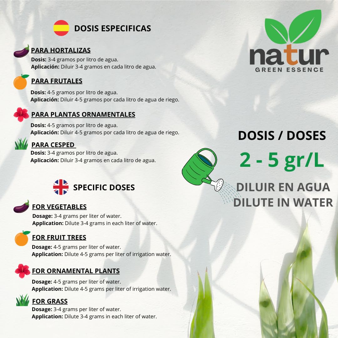Sulfato Potásico para Jardín y Huerto - Fertilizante de Potásio y Azufre para todo tipo de Plantas Mejora Crecimiento y Producción, Nutriente esencial 1KG