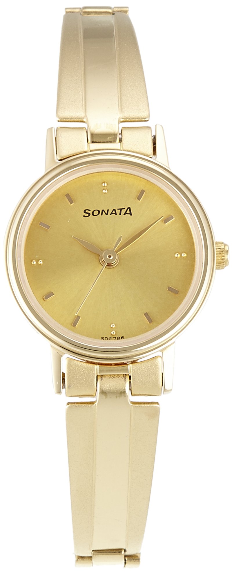 Sonata Quartz Analog Champagne Dial Stainless Steel Strap Watch for Women-NS8096YM05 (B00GSJBKLK) Amazon Price History, Amazon Price Tracker