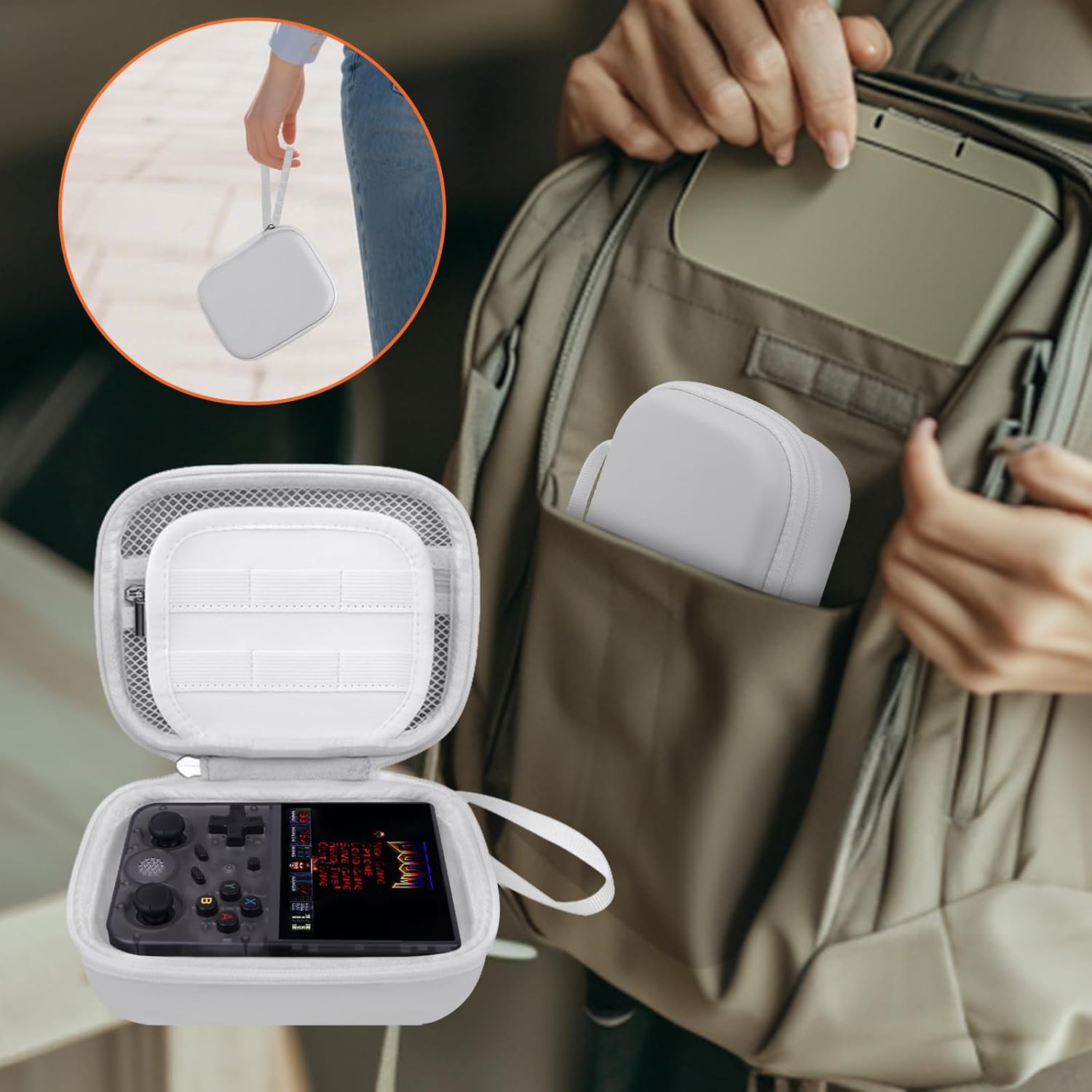 BliFulde Carrying Case for RG353V/ RG353VS Handheld Game Console, Custom-Insert Handheld Emulator Retro Game Holder Organizer, Portable Game Player Storage Bag (Case Only) - Image 4