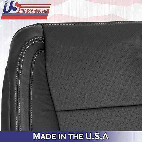 Miniatura 7 de U.S.AutoSeatCover 2016 para Ford F150 Lariat Driver & Passenger Top Perf Fundas de asiento de cuero negro