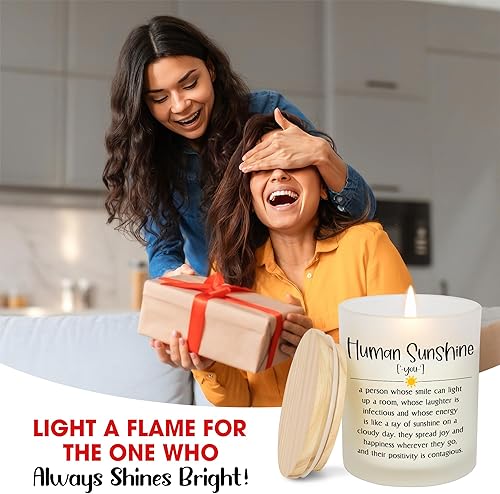 Vista 21 de OASSIE Regalos de Navidad de agradecimiento para mujeres, vela de vainilla y lavanda de larga duración de 10 onzas, regalos de cumpleaños Hay gente