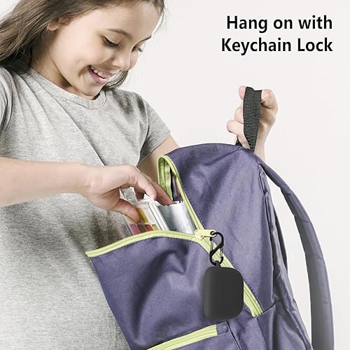 Miniatura 6 de Geiomoo Funda de silicona para Jabra Elite 8 Active, Jabra Elite 10, Funda protectora con mosquetón (negro)