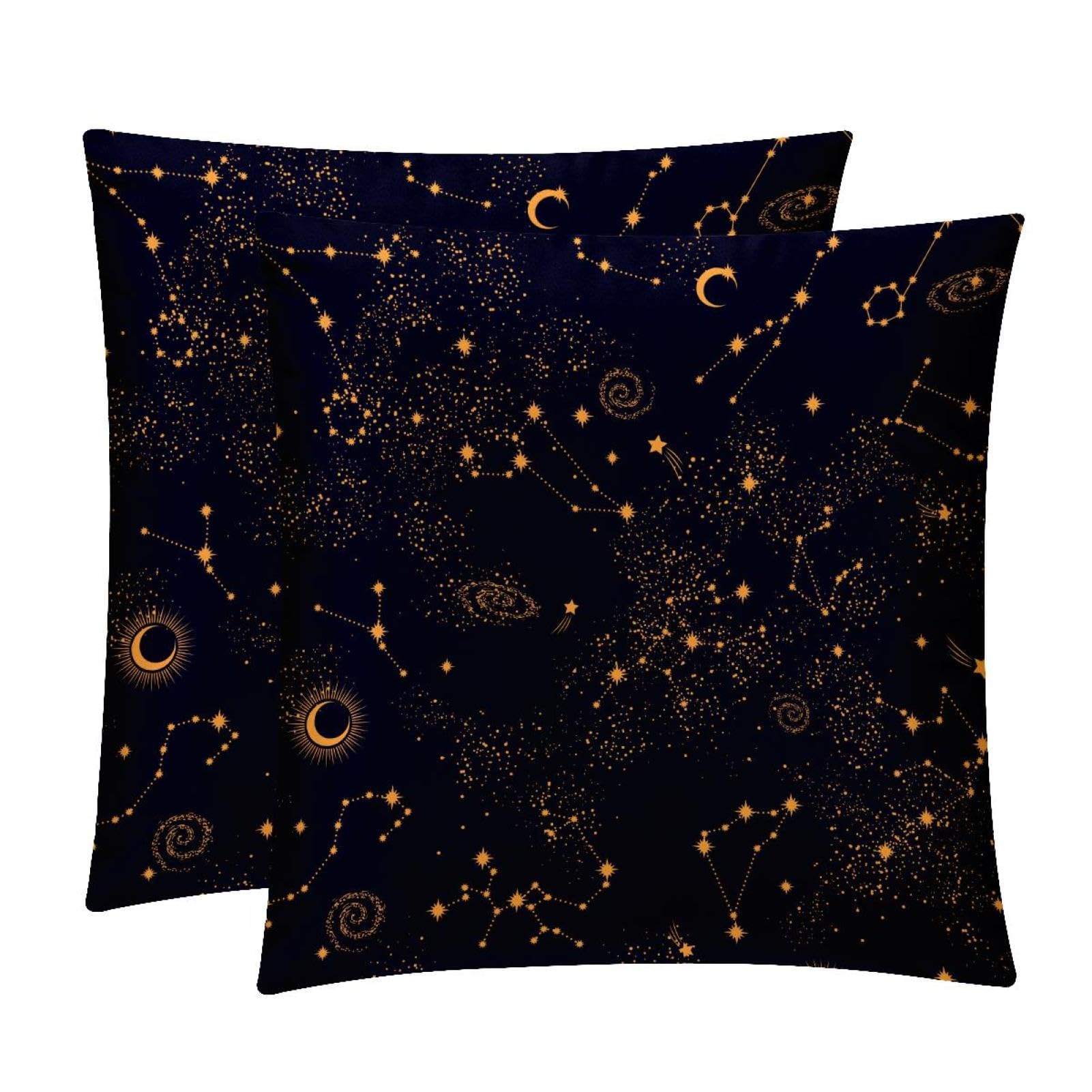 TDGKPZ Constellation Throw Pillow Covers 2 Pack Cushion Cases Decorative Pillow Cases Home Decor 45x45cm