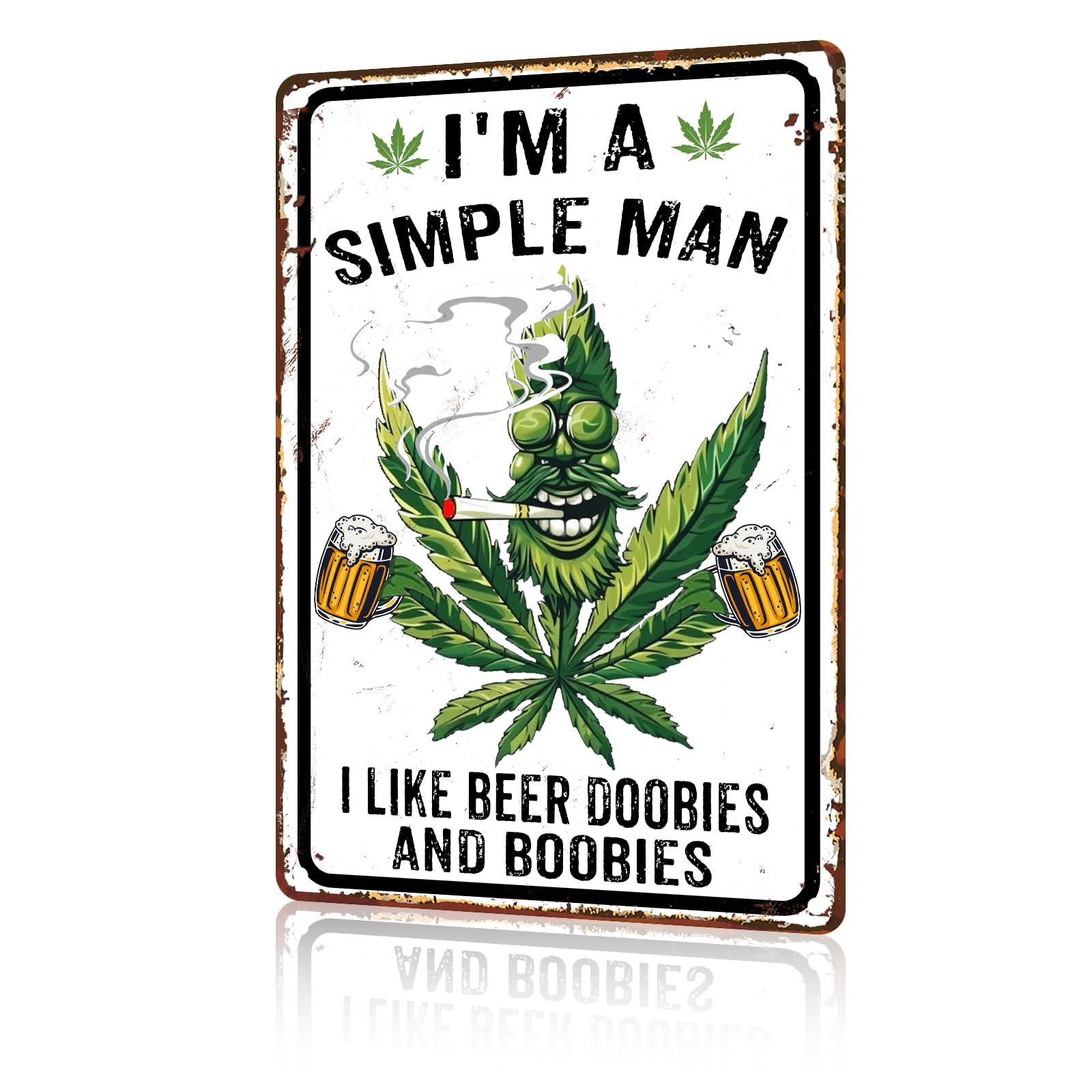 Anceky Funny Wall Decor I'm A Simple Man Vintage Metal Signs Tin Sign for Home Outdoor Wall Decor 12×16 Inch