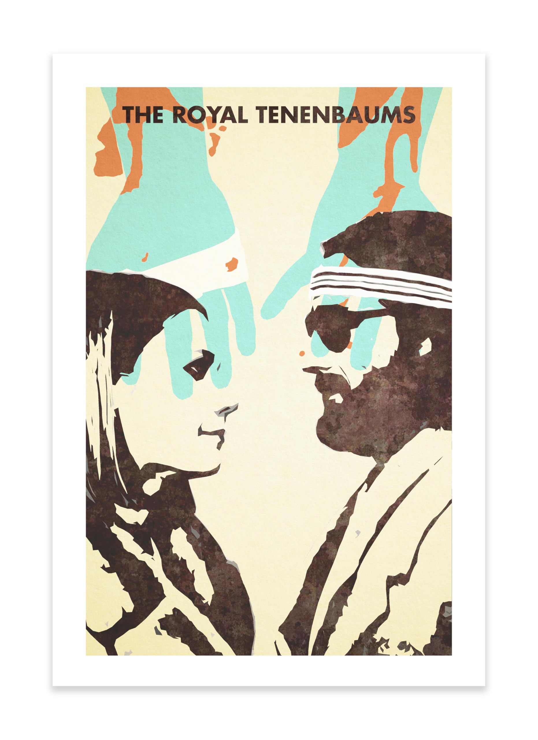 The Royal Tenenbaums Art Print – 13×19 Handmade Minimalist Poster Featuring Luke Wilson & Gwyneth Paltrow Silhouettes – Photo Paper Wall Art Inspired by Wes Anderson