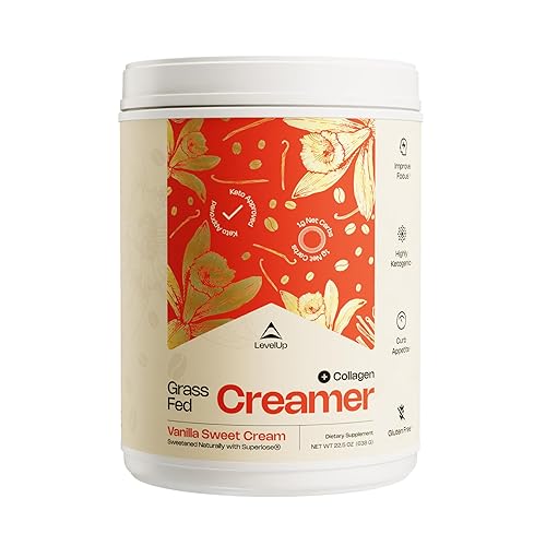 LevelUp con C8 MCT proteína de colágeno crema de café de dieta cetogénica suplemento de cetosis soporte de cetona 195 onzas