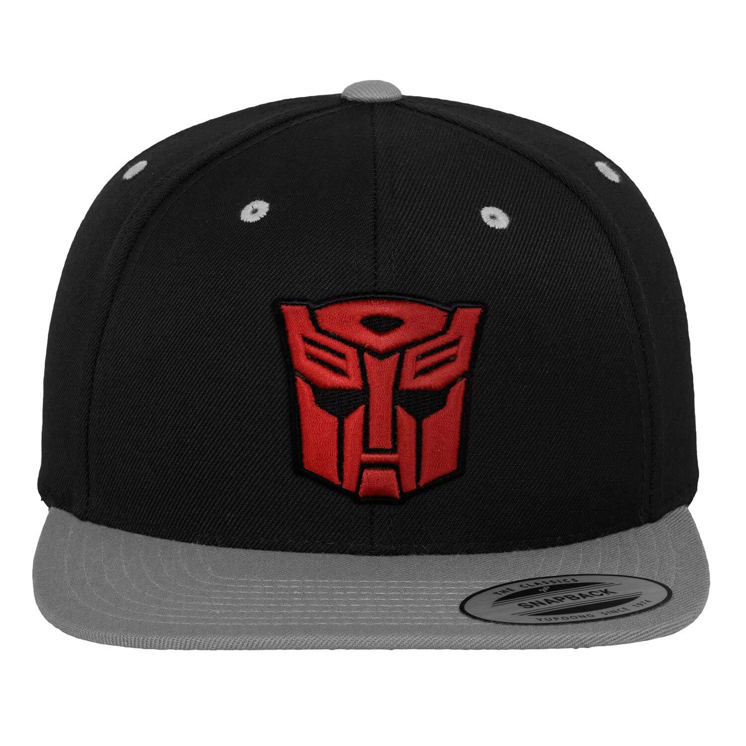 Transformers Unisex Black-Dark Grey Officially Licensed Autobots 3D Patch Premium Snapback Cap (Black-Dark Grey)