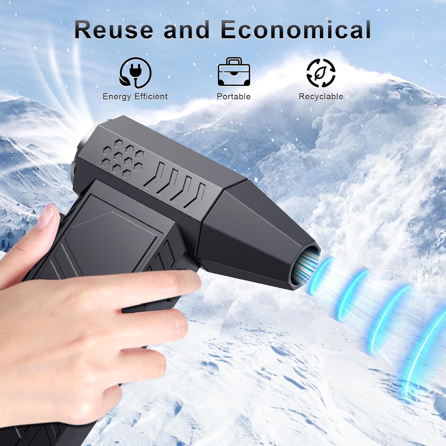 Compressed Air Duster, 180000RPM Super Power Cordless Electric Air Duster, Rechargeable Air Blower Desk Cleaning Kit for Computer Keyboard Home Car Outdoor Dust Removal